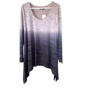 Torrid womans size 00, gray/black dip dye hacci tunic new with tags